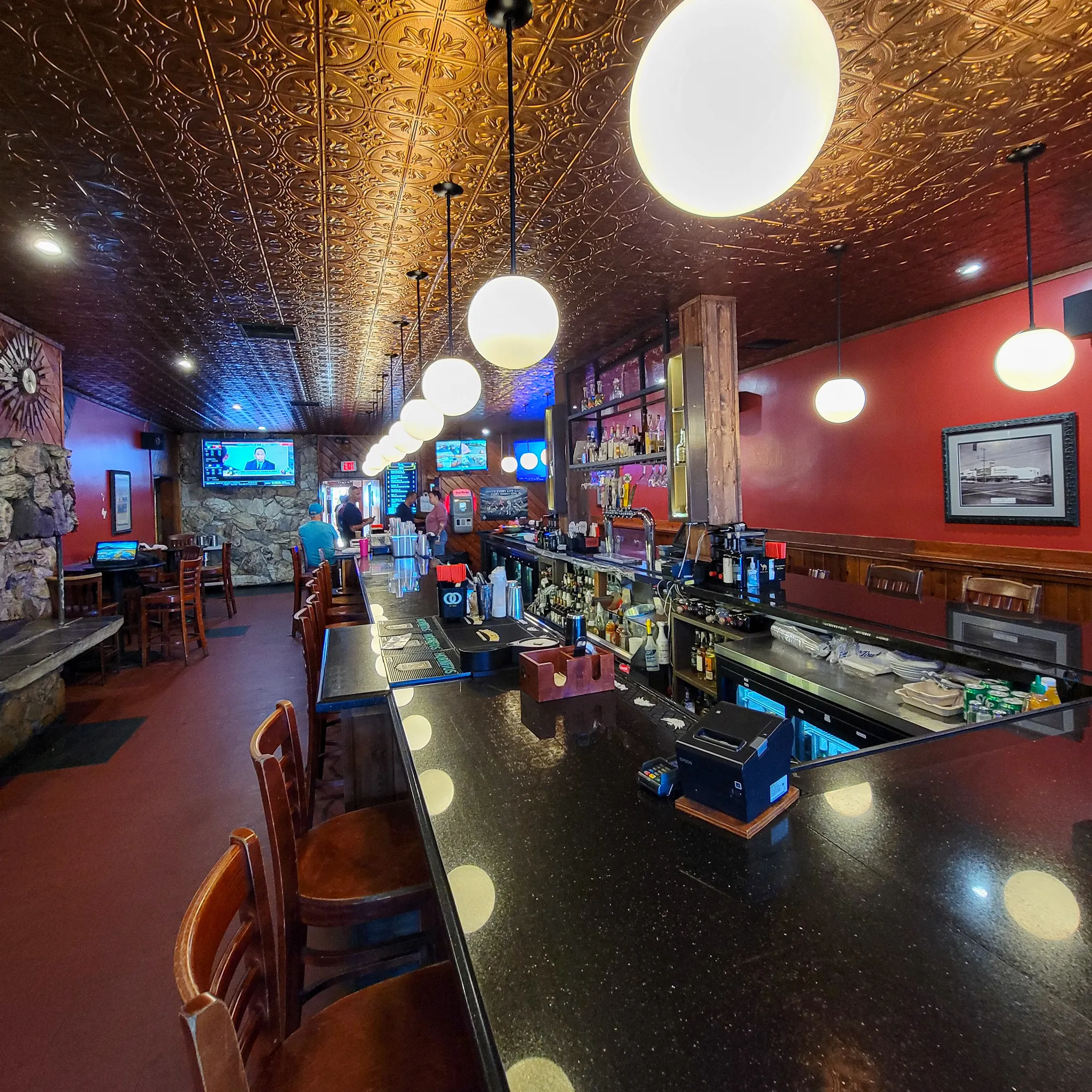 Indoor private bar venue with copper ceiling in Los Angeles