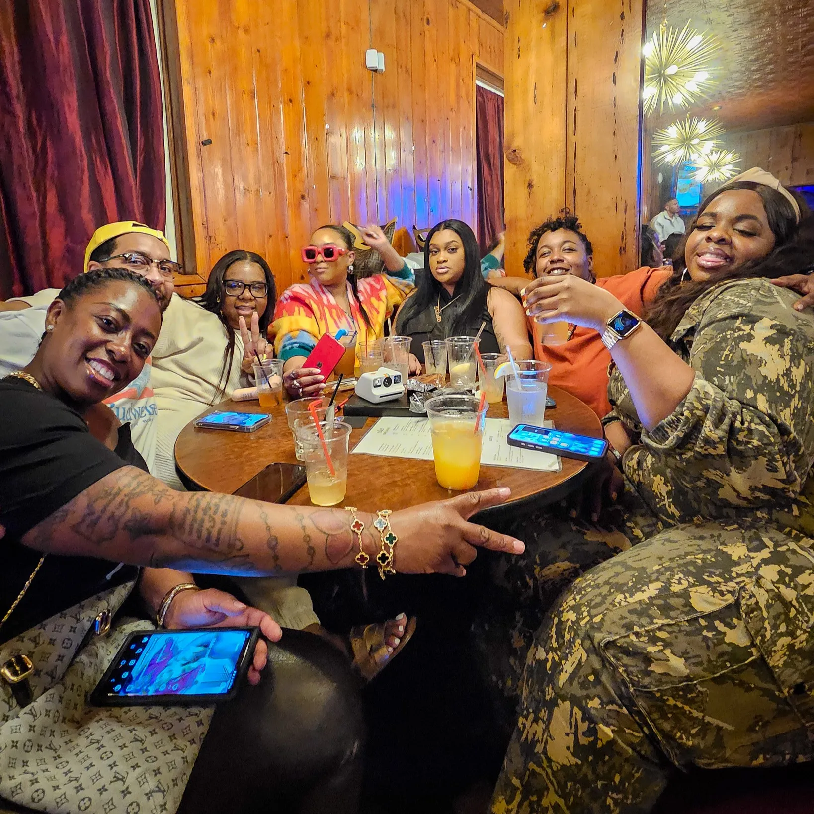 Indoor private birthday dinner group seating